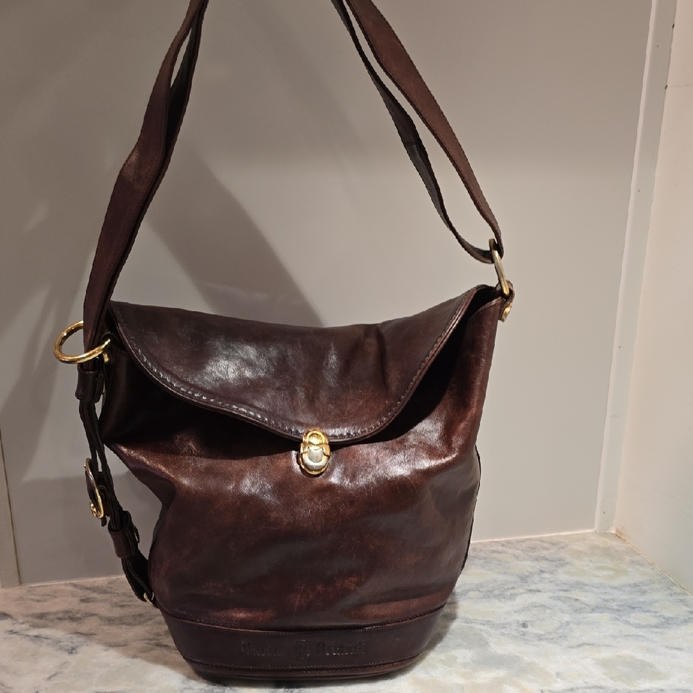Marino Orlandi SALE! Dark Brown Leather Shoulder Bag